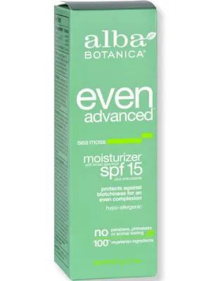 Alba Botanica Even Advanced Moisturizer Sea Moss SPF 15 2 oz