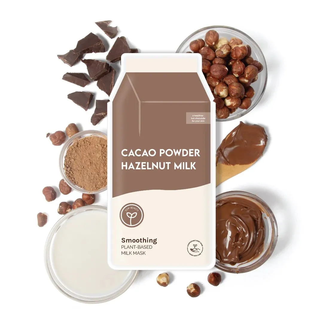 Cacao Powder Smoothing Plant-Based Milk Mask