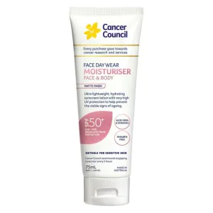 Cancer Council Face Day Wear Moisturiser Invisible SPF50  75ml