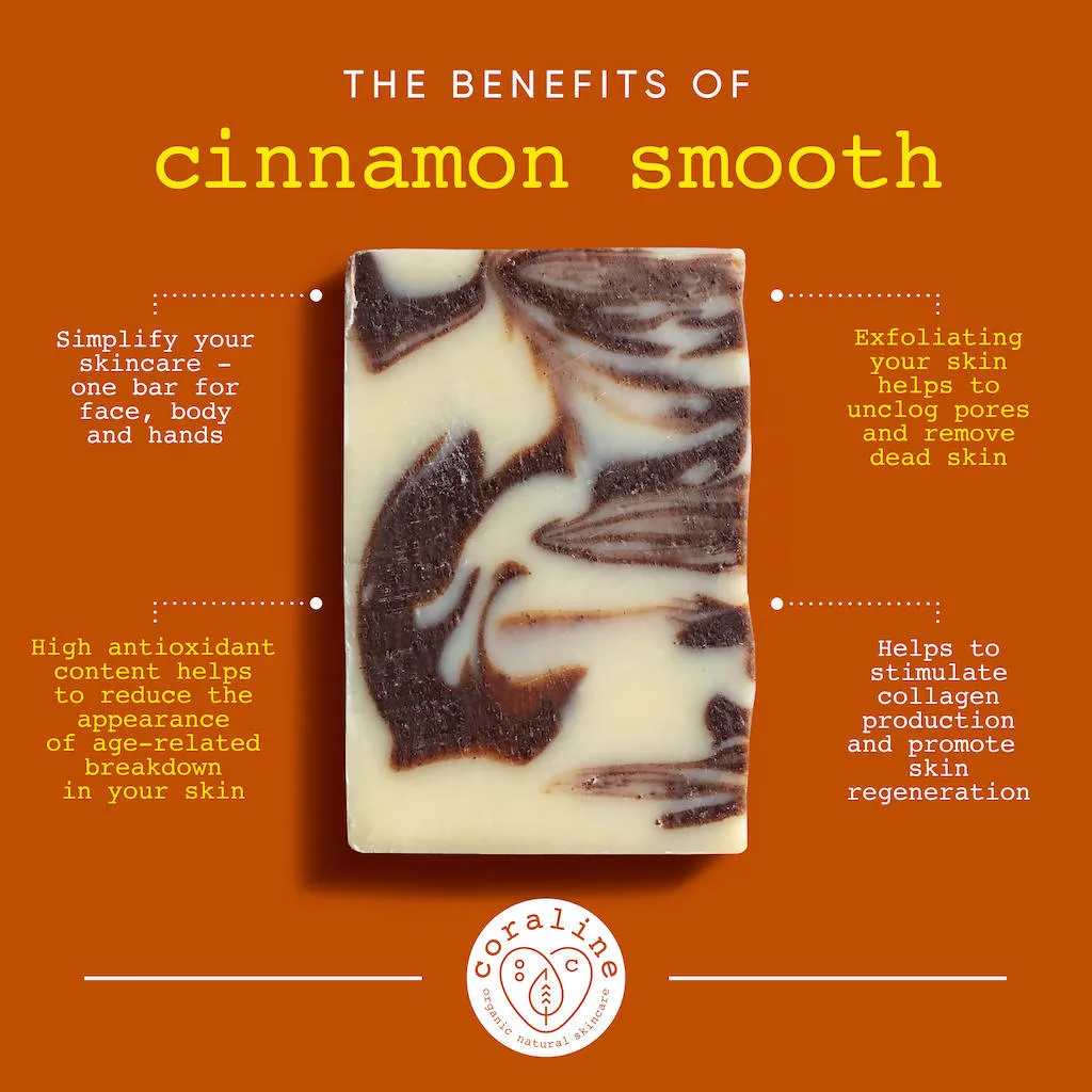 'Cinnamon Swirl' - Organic Cinnamon, Almond and Oat Exfoliating Soap Bar