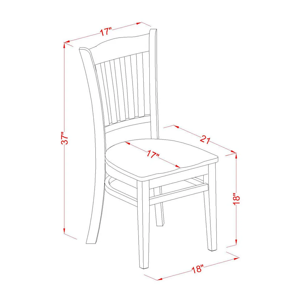 East West Furniture CAGR7-LWH-W 7 Piece Dining Room Furniture Set Consist of a Rectangle Dining Table and 6 Wood Seat Chairs, 36x60 Inch, Linen White