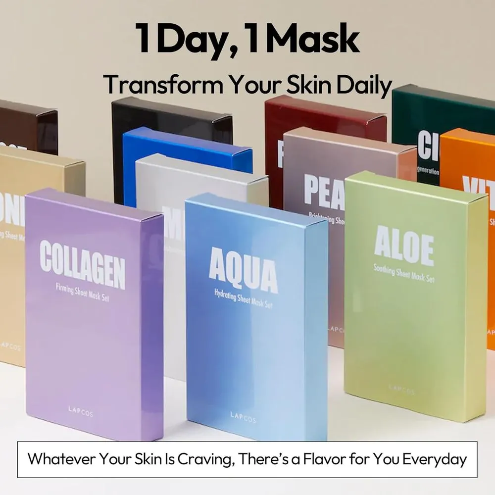 Lapcos Daily Collagen Firming Facial Skin Mask - 5 Pack