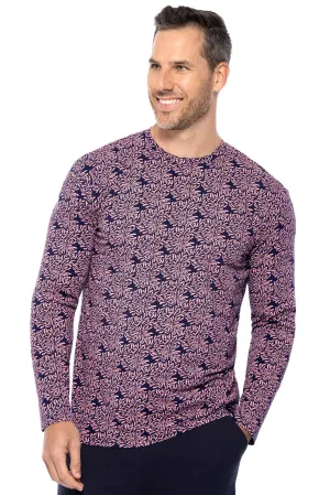 Men's Morada Everyday Long Sleeve T-Shirt | Peachy Pink Etched Flowers