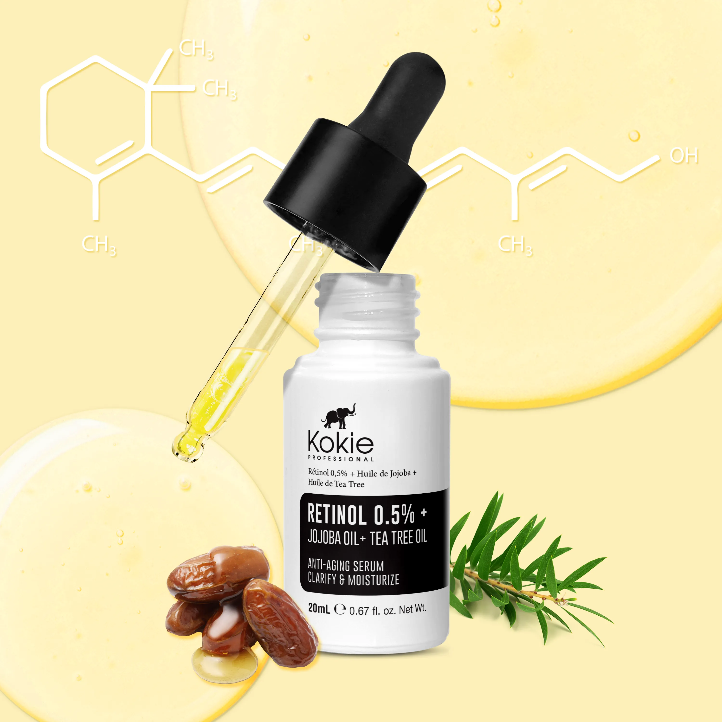 RETINOL 0.5%   JOJOBA OIL   TEA TREE OIL SERUM