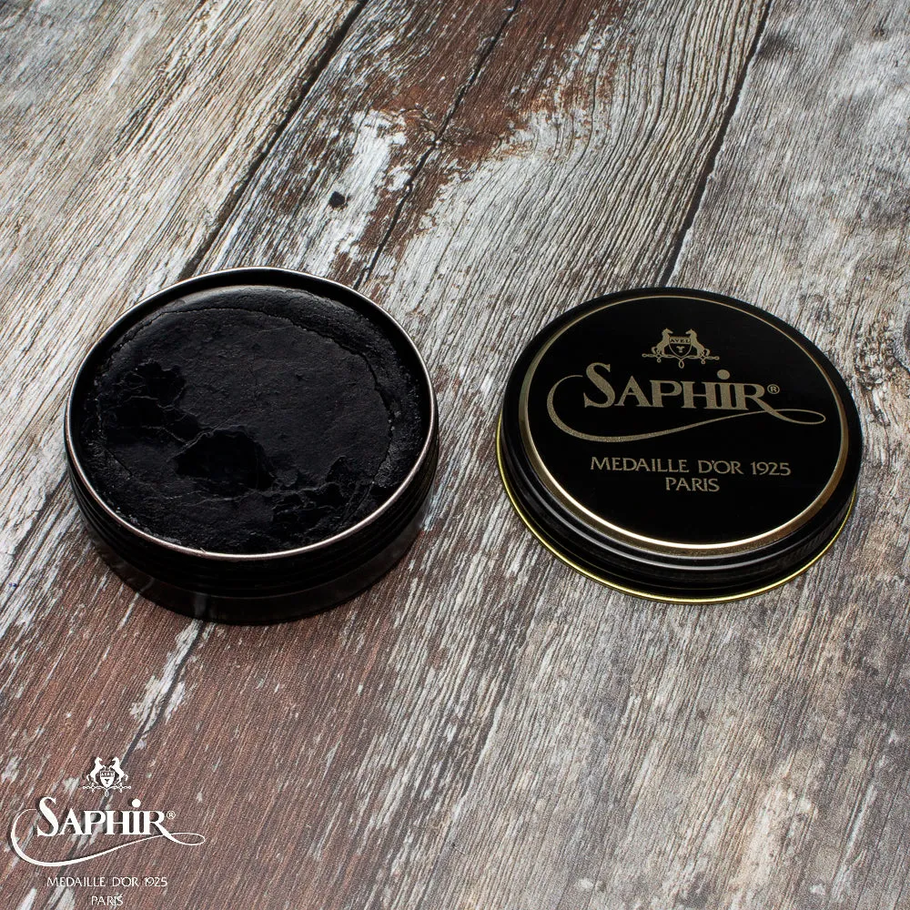 SAPHIR MEDAILLE D'OR PATE DE LUXE WAX POLISH - BLACK - 50ml